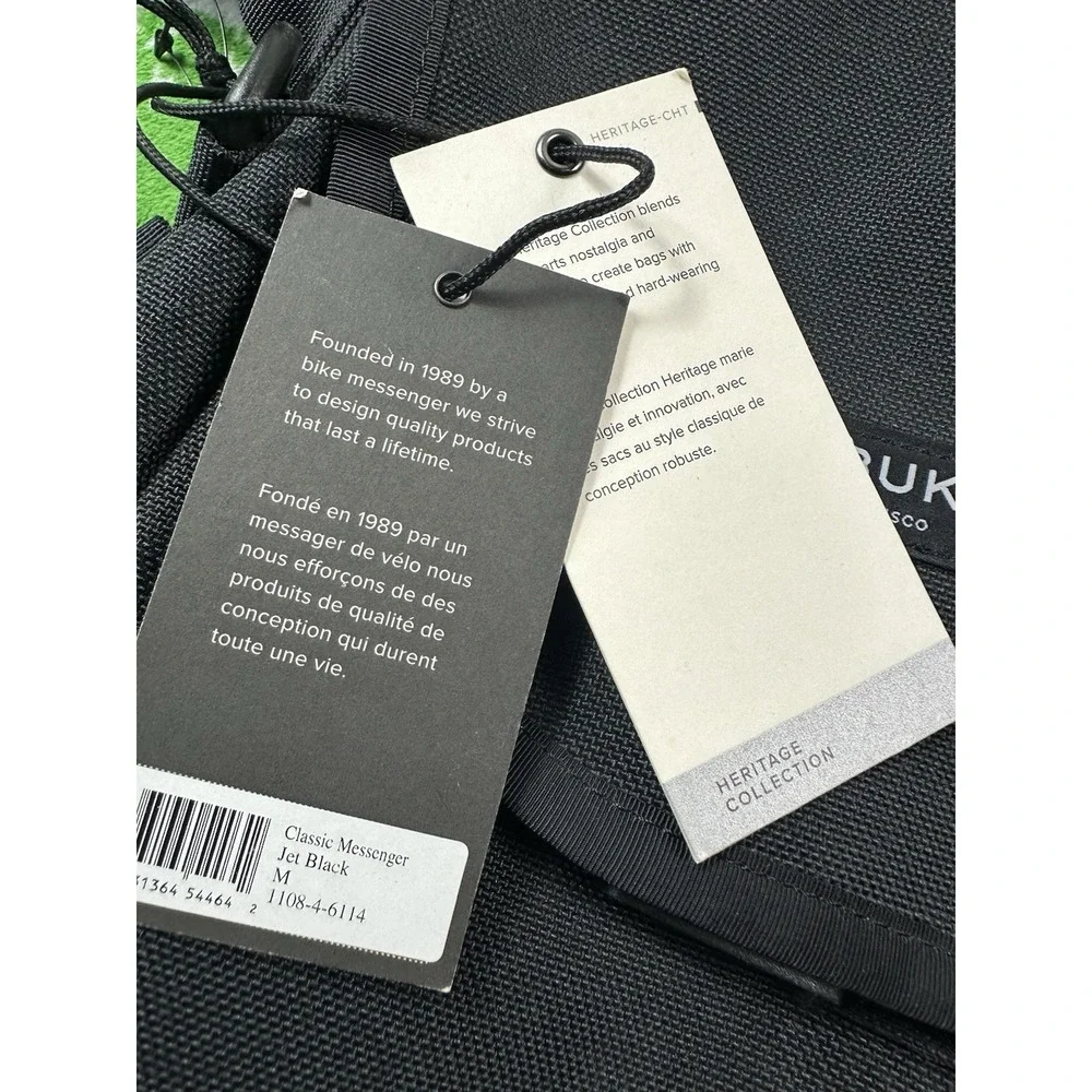Timbuk2 Classic Messenger Bag Jet Black Full Sail University Size M 1108-4-6114